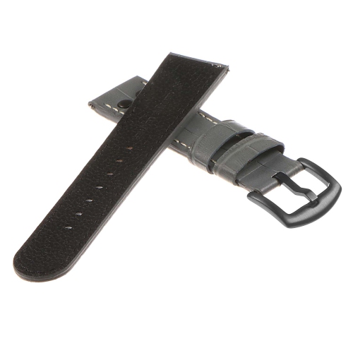 DASSARI Croc Embossed Leather Pilot Watch Band Strap for Gamin Vivomove HR Sport - Grey