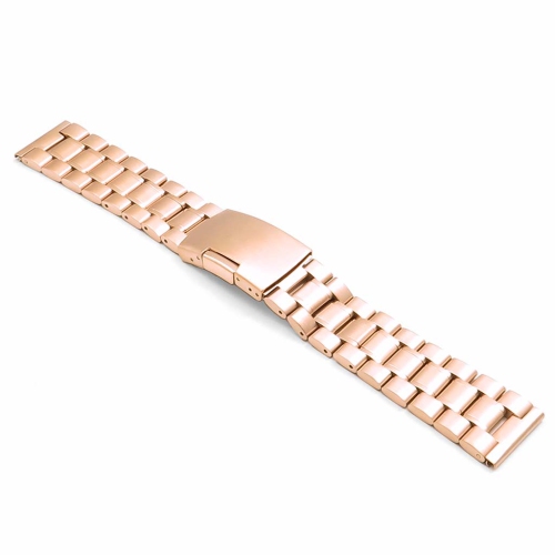 STRAPSCO  Stainless Steel Oyster 22MM Watch Band Strap for Lg G Watch W100 - Rose In Gold