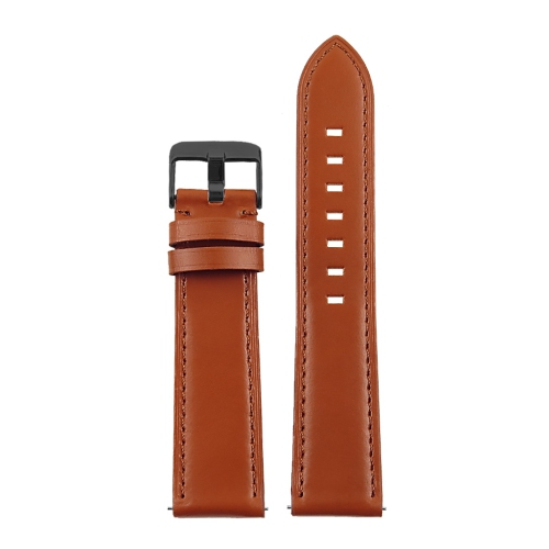 DASSARI  Italian Leather 22MM Watch Band Strap for Skagen Falster 3 - (Black Buckle) In Brown