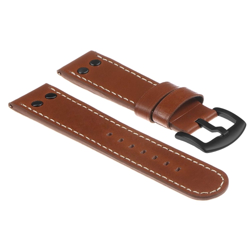 DASSARI Leather Pilot Watch Band Strap for Diesel On Axial - Tan