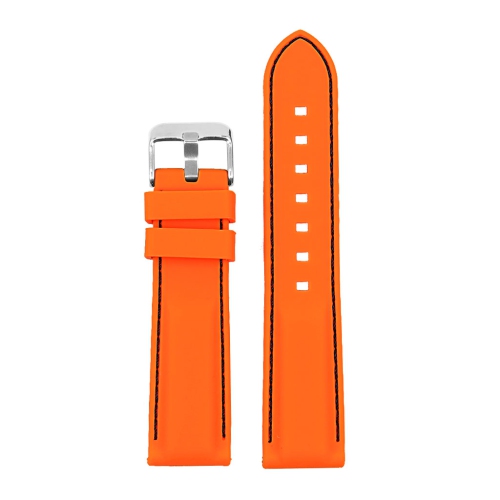 StrapsCo Silicone Rubber Watch Band Strap with Stitching for Diesel On Full Guard - Orange & Black