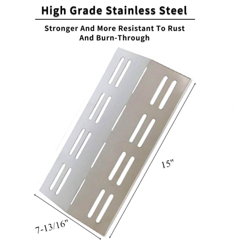 Stainless Heat Shield for Charbroil 463742111, Barbeques Galore 3BENDLP, REGAL04CLP & Grill Chef PR364 Models - 2PK