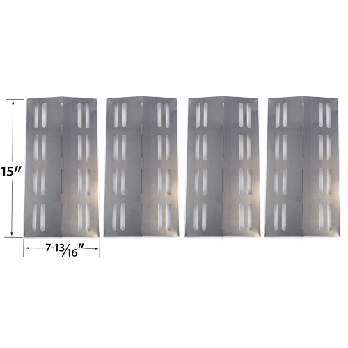 Stainless Heat Shield for Charbroil 463742111, Barbeques Galore 3BENDLP, Patio Chef SS42, Grand Hall REGAL04CLP -4PK