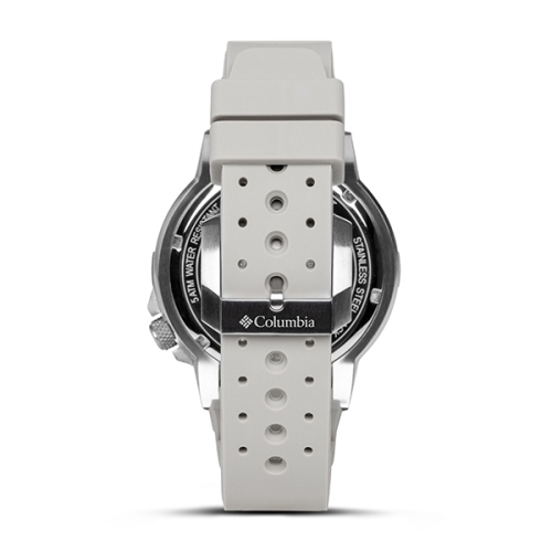 Columbia Peak Patrol Gray 3-Hand Day Date Khaki Silicone Watch