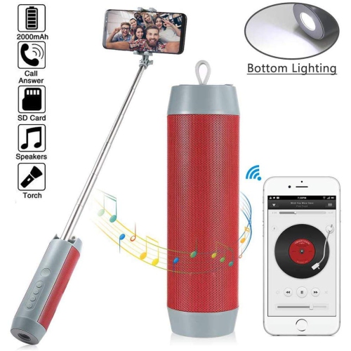 Stimula Lifestyle HD Soul Multifunction Portable Bluetooth Wireless Splash proof Speaker Apple Iphone Samsung Android, Selfie Stick, USB Bank Charger