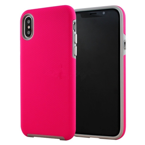 Étuis Coque Hybride Rigide Antichoc et Résistante aux Rayures pour iPhone X / XS, Rose Vif