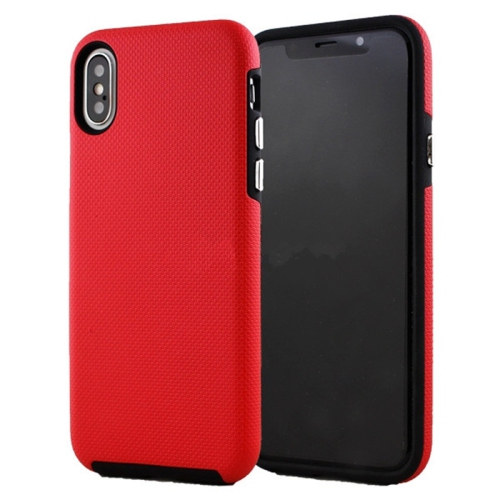 Étuis Coque Hybride Rigide Antichoc et Résistante aux Rayures pour iPhone X / XS, Rouge