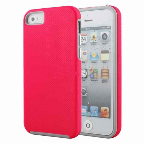 CSMART  【】 Slim Fitted Hybrid Hard PC Shell Shockproof Scratch Resistant Case Cover for Iphone 5 / 5S / Se, Hot In Pink