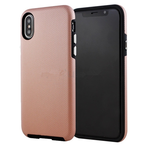 Étuis Coque Hybride Rigide Antichoc et Résistante aux Rayures pour iPhone X / XS, Or Rose