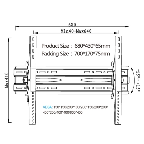 ViscoLogic 32" - 70" Tilt TV Wall Mount LED, téléviseurs à écran plat LCD