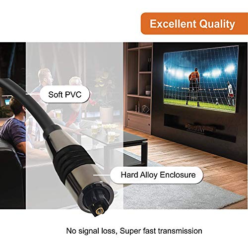 J-Tech Digital Toslink Digital Optical Audio SPDIF Cable 1.5m/5ft