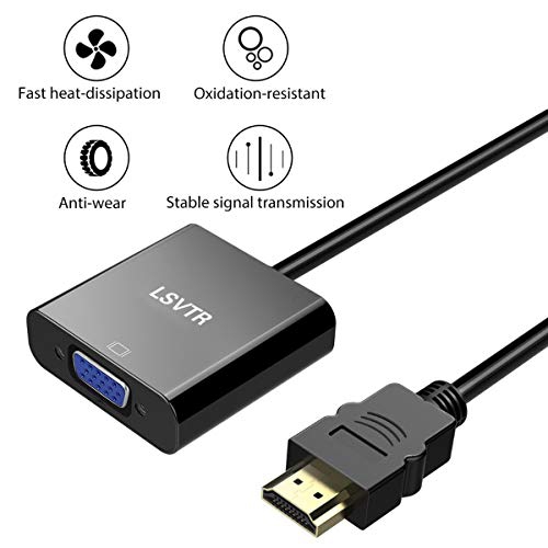 HDMI to VGA Adapter, LSVTR HDMI to VGA Converter Cable 1080P for Computer, Desktop, Laptop, PC,