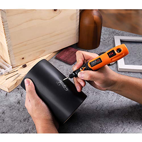 Tacklife 3.7V Li-on Cordless Rotary Tool Kit -Multi-Functional Three-Speed with 31-Piece Rotary Accessory Kit, USB