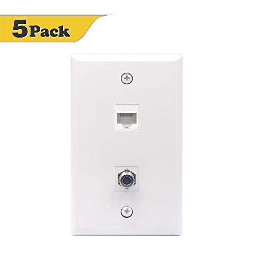 Rca White Cat5 6 Single Coaxial Wall Plate At Menards