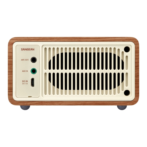 Sangean WR-7WL Cabinet Mini Bluetooth Speaker with FM Tuner and Aux-in Walnut/Wood