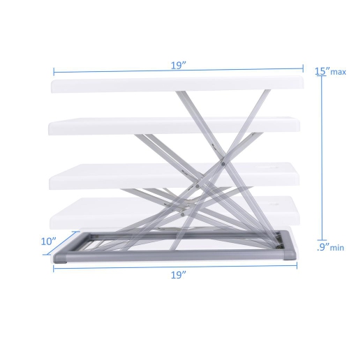 Rocelco 19" Portable Desk Riser | Height Adjustable Travel Standing Desk Converter | Premium Compact Sit Stand Up Laptop Risin