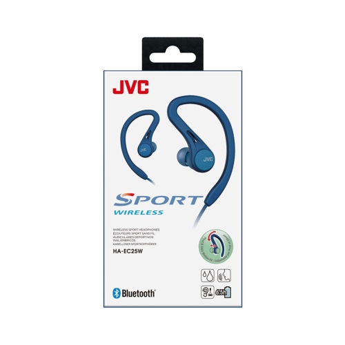 JVC HA-EC25W-A - Sport In-Ear Headphones, Wireless, Bluetooth 5.0 with  Microphone and Remote Control, Blue