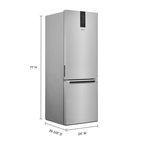Whirlpool 24" 12.7 Cu. Ft. Bottom Freezer Refrigerator - Stainless Steel