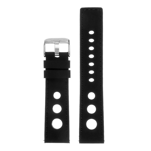 StrapsCo Silicone Rubber Rally 20mm Watch Band Strap for Samsung Galaxy Watch 42mm - Black