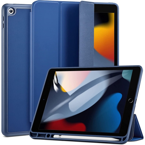 【CSmart】 Slim Magnetic Smart Cover Stand Case & Pencil Holder for iPad 10.2" 7th 8th 9th Gen., Navy