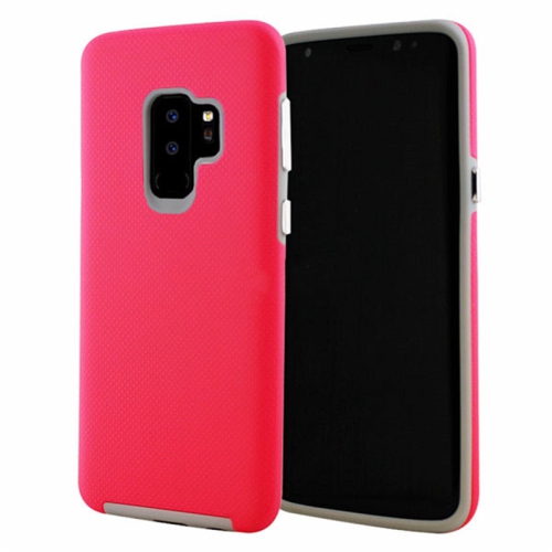 Étuis Coque rigide hybride ajustée et résistante aux chocs et aux rayures pour Samsung Galaxy S9 Plus, rose vif