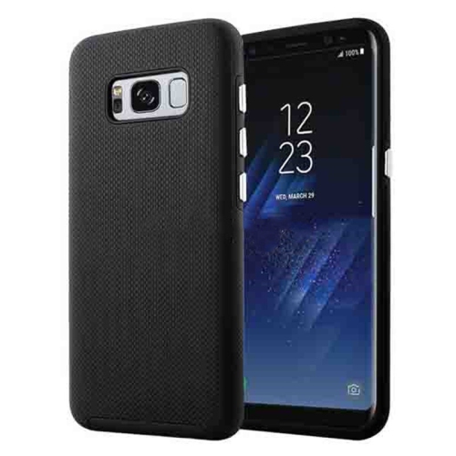 Étuis Coque rigide hybride ajustée et résistante aux chocs et aux rayures pour Samsung Galaxy S8 Plus, Noir