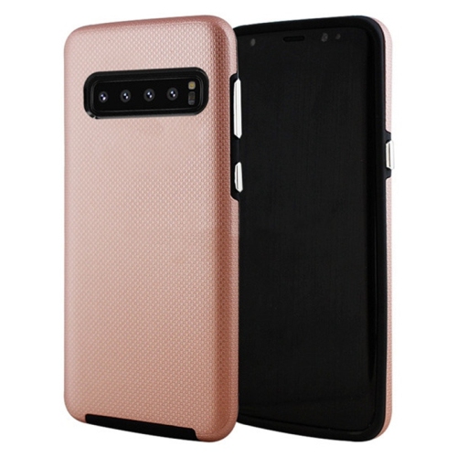 Siège d’auto hybride rigide ajusté intelligent pour protection contre les rayures et les chocs pour Galaxy S10e de Samsung, rose doré