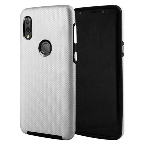 【CSmart】 Slim Fitted Hybrid Hard PC Shell Shockproof Scratch Resistant Case Cover for Samsung Galaxy A20, Silver