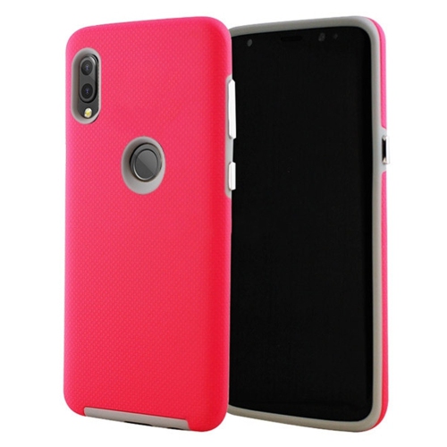 【CSmart】 Slim Fitted Hybrid Hard PC Shell Shockproof Scratch Resistant Case Cover for Samsung Galaxy A20, Hot Pink