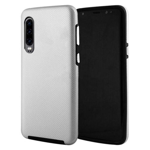 Étuis Coque rigide hybride ajustée et résistante aux chocs et aux rayures pour Samsung Galaxy A70, argent