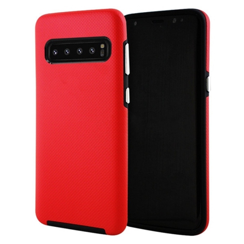 Siège d’auto hybride rigide ajusté étanche résistant aux rayures pour Galaxy S10 de Samsung, rouge