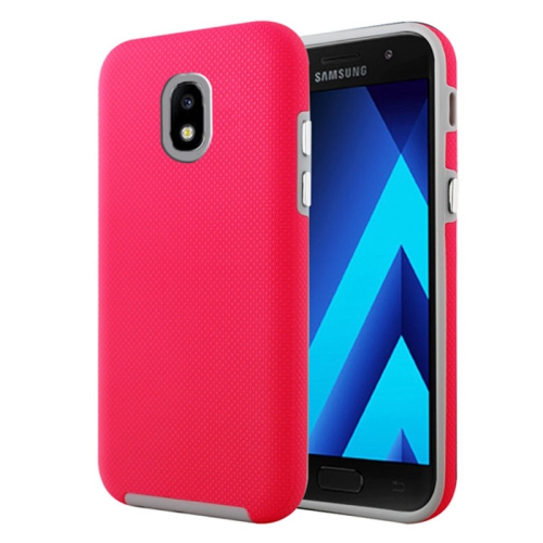 【CSmart】 Slim Fitted Hybrid Hard PC Shell Shockproof Scratch Resistant Case Cover for Samsung Galaxy J3 2018, Hot Pink