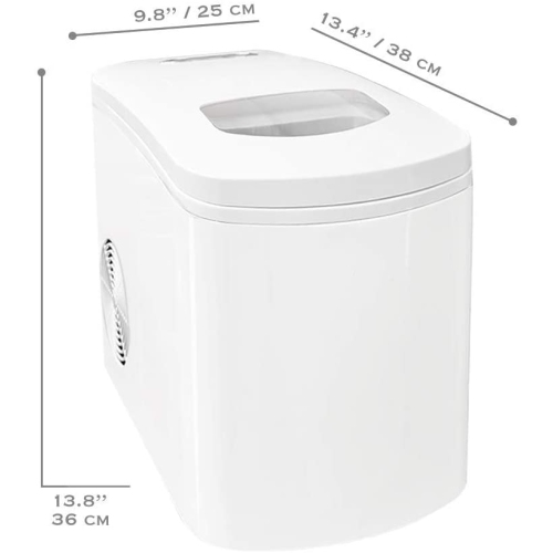 White Countertop Portable Compact Ice Maker Ice Cube Machine, for Home Office Party, Boat RV