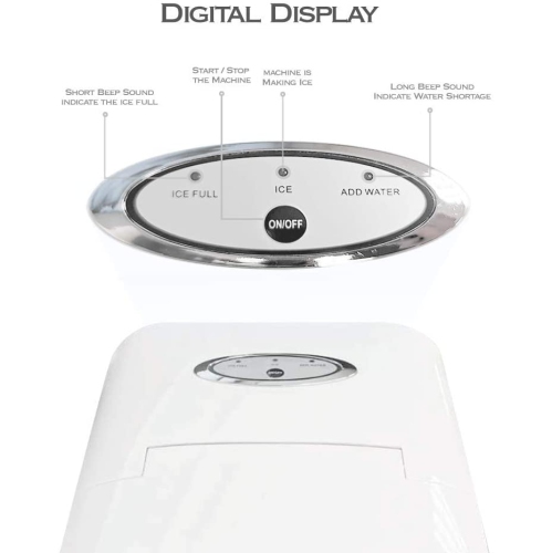 White Countertop Portable Compact Ice Maker Ice Cube Machine, for Home Office Party, Boat RV