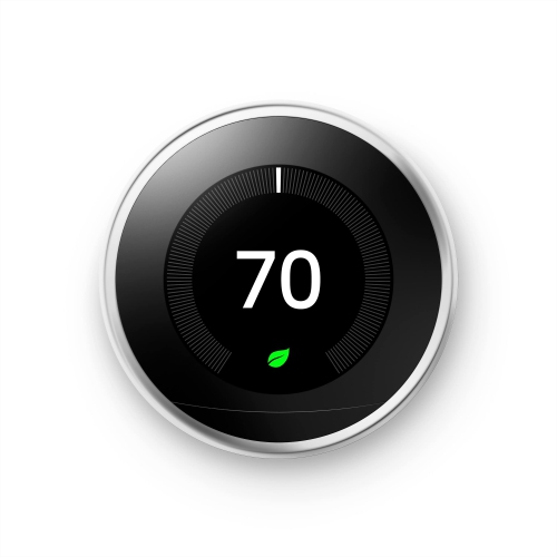 Image 1 de 3.. Thermostat intelligent Wi-Fi 3e génération Nest Learning de Google - acier poli - une toute nouvelle génération