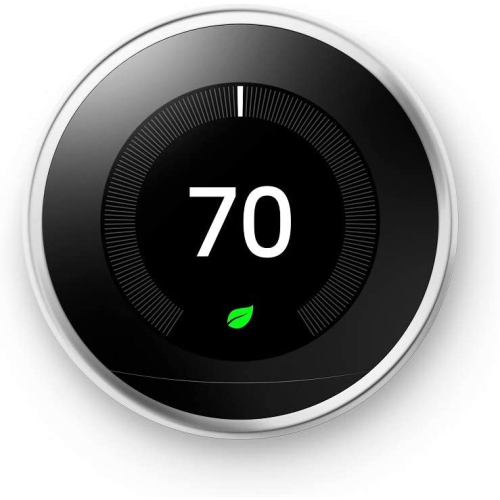 Google Nest Wi-Fi Smart Learning Thermostat 3rd Generation - Polished Steel - Brand New