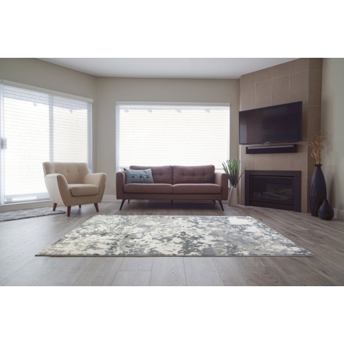 Ladole Rugs Oshawa Beautiful European Area Rug Carpet in White Grey, 4x6