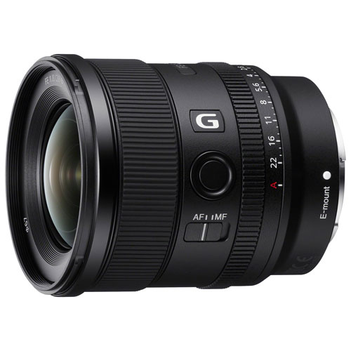 Objectif G à focale fixe UGA plein format à monture E FE 20 mm f/1,8 pour blogueurs de Sony
