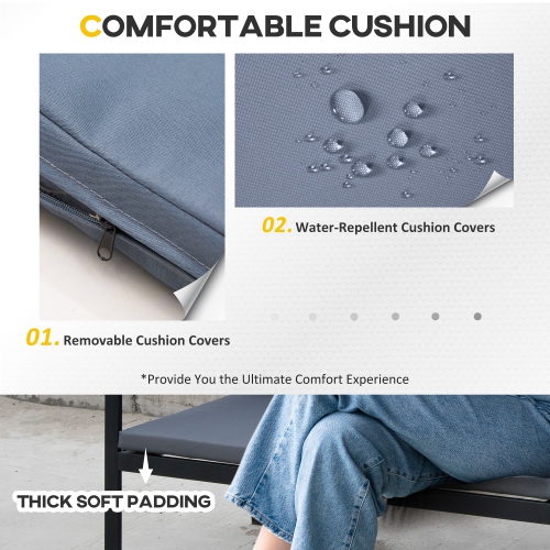 Outsunny 4 Pieces Wicker Patio Furniture Set with Cushions, Outdoor Rattan PE Rattan Conversation Set, Chairs and Loveseat with PS Board Armrests