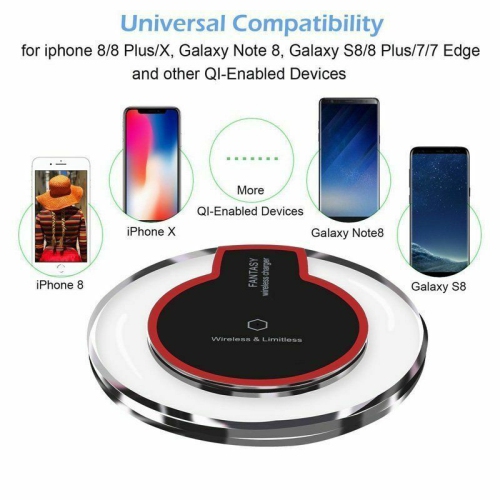 Qi Wireless Charger Slim Pad Ultrathin Fast Charging For iPhone Samsung LG Huawei