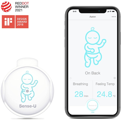 Moniteur De Respiration Sense U Pour Bebe Avec Capteurs Intelligents De Temperature De Mouvement Suit La Respiration De Bebe Les Mouvements De Retournement La Temperature Ambiante Best Buy Canada