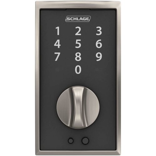 Schlage Touchscreen Deadbolt Century Escutcheon Satin Nickel
