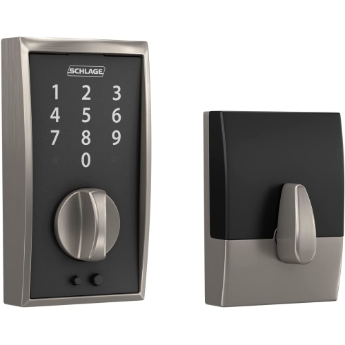 Schlage Touchscreen Deadbolt Century Escutcheon Satin Nickel