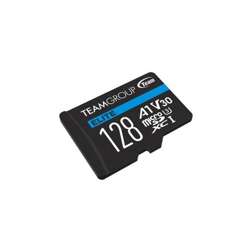 TEAMGROUP Elite A1 128GB microSDXC 4K UHD UHS-I U3 V30 A1 High Speed Flash Memory Card with Adapter