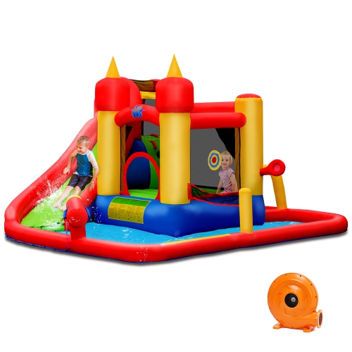 Costway Inflatable Water Slide Jumping Bounce House Bouncy Splash Park