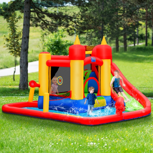 Costway Inflatable Water Slide Jumping Bounce House Bouncy Splash Park