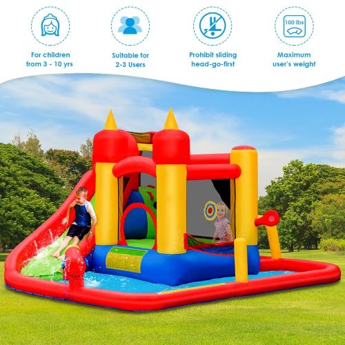 Costway Inflatable Water Slide Jumping Bounce House Bouncy Splash Park