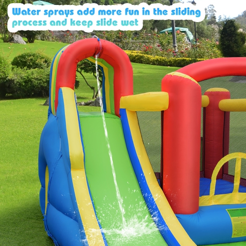 Costway Inflatable Kid Bounce House Slide Climbing Splash Pool Jumping Castle