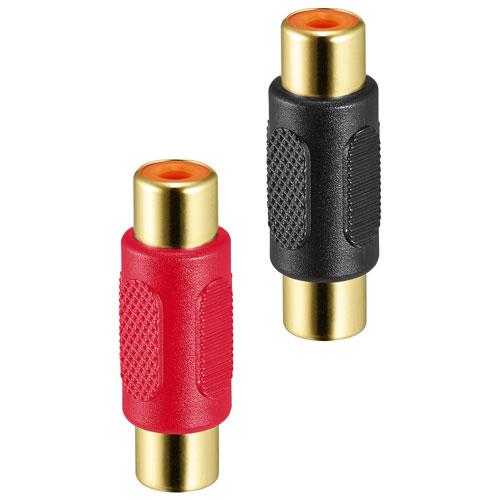 Insignia RCA Coupler - 2 Pack - Black/Red