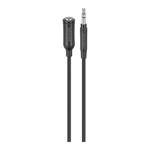 Insignia 9-Foot Coiled Audio Cable with Premium 3.5mm Connectors Black 